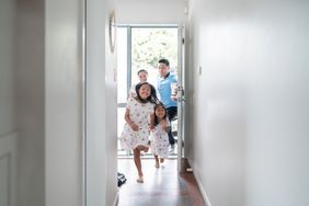 A family explores its new home.