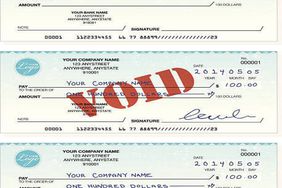 Sample blank, voided, and filled checks