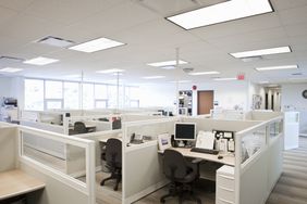A modern office design paid for with funds pulled from retained earnings.