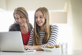 Mom and Daughter with Computer