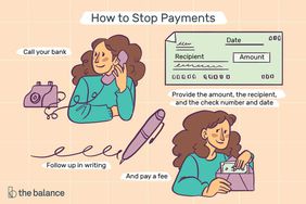 Custom illustration showing how to stop check payments with your bank
