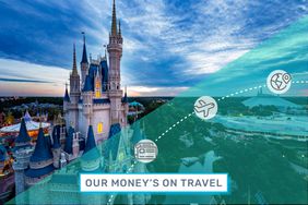 Cinderella’s Castle at Disney World, with an illustrated overlay that reads, “Our Money’s on Travel.”