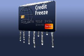 Credit card with icicles illustrates a credit freeze
