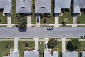 Aerial view of Rows of houses