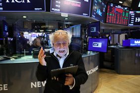 Trader on the floor of the New York Stock Exchange on September 23, 2022 in New York City