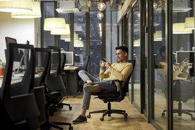Man on office chair