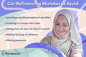 car refinancing mistakes to avoid: ignoring potential repayment penalties, investing in a longer-term loan, owing more on your car than it is worth, waiting too long to refinance, and missing payments