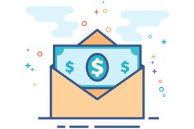 Flat Color Icon - Money envelope