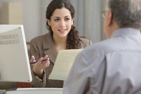 Businesswoman interviewing prospective employee